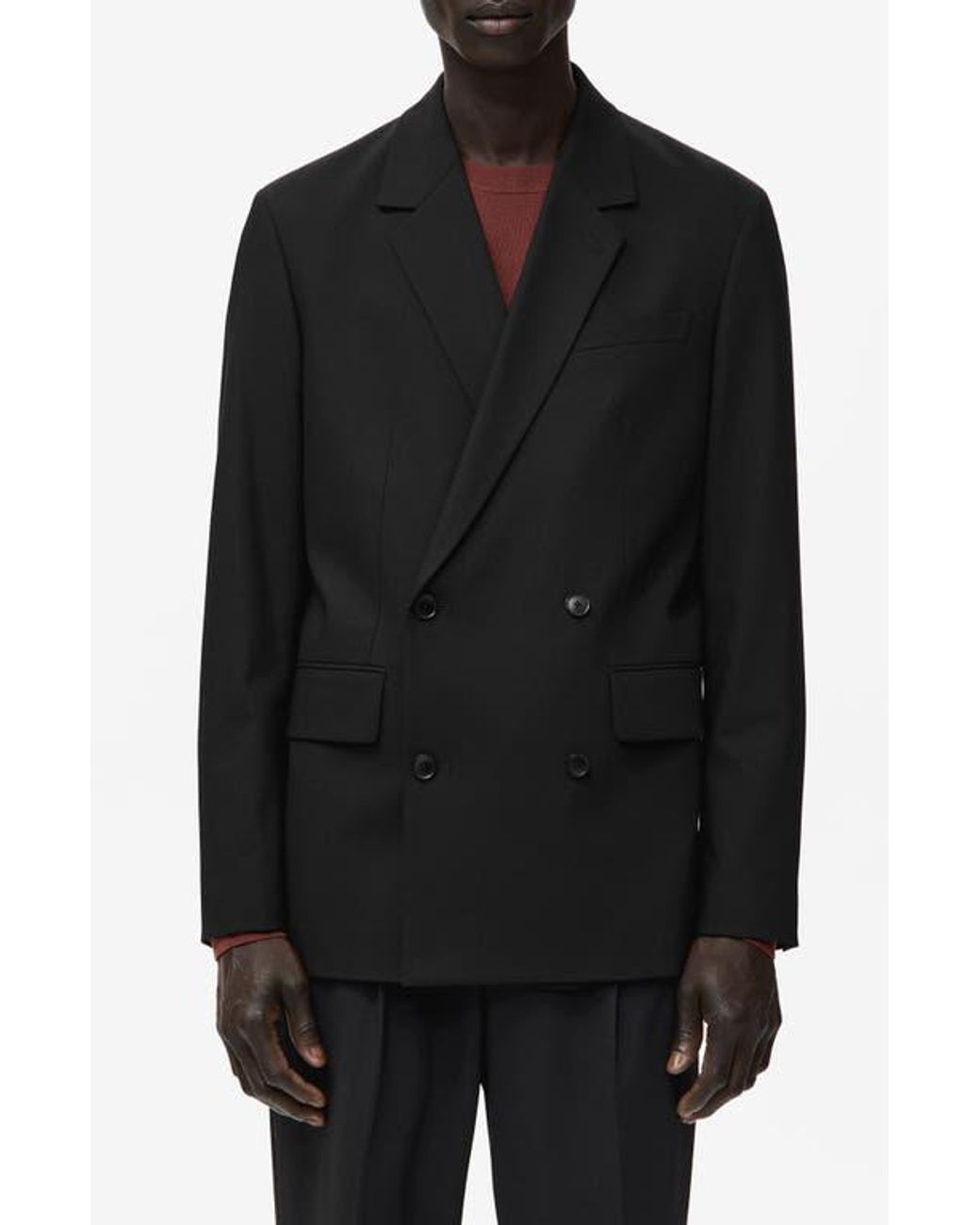 Mango Black Boston Double Breasted Blazer for men