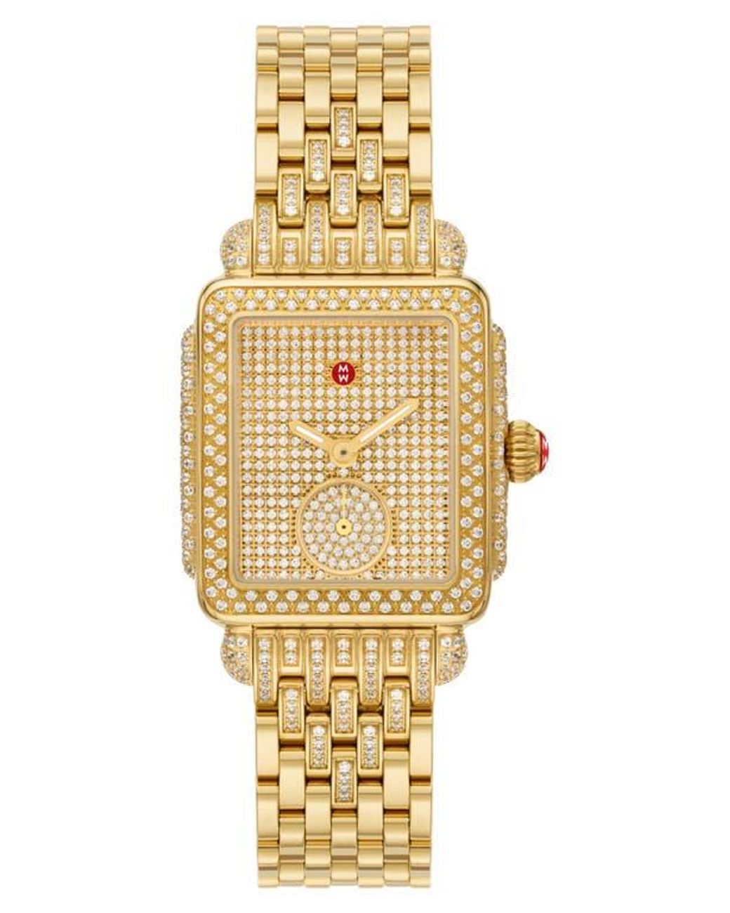 Michele Metallic Deco Mid Jubilee Limited Edition Diamond Pavé Chronograph Bracelet Watch, 29Mm X 31Mm