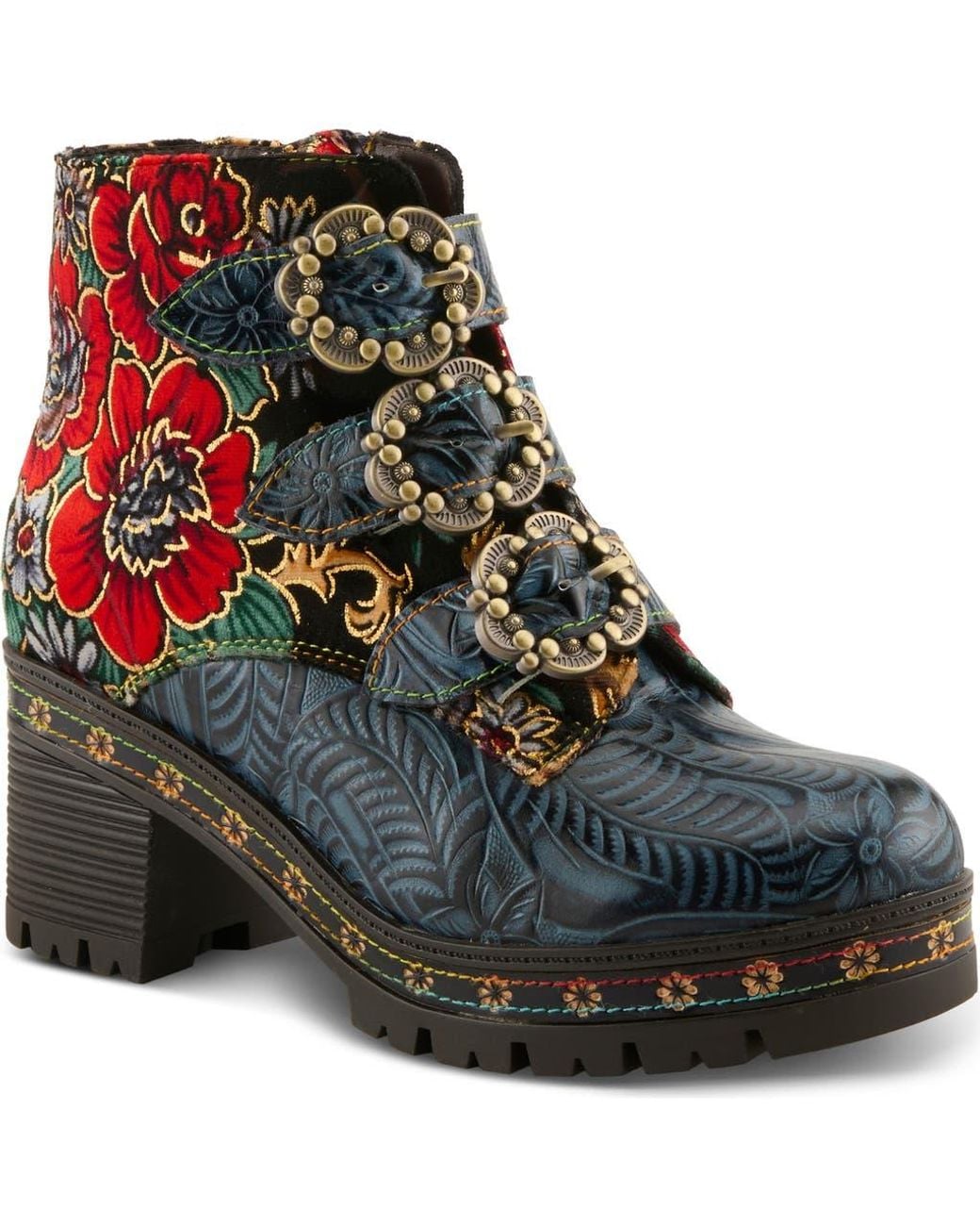 Spring Step Blue Brazza Bootie