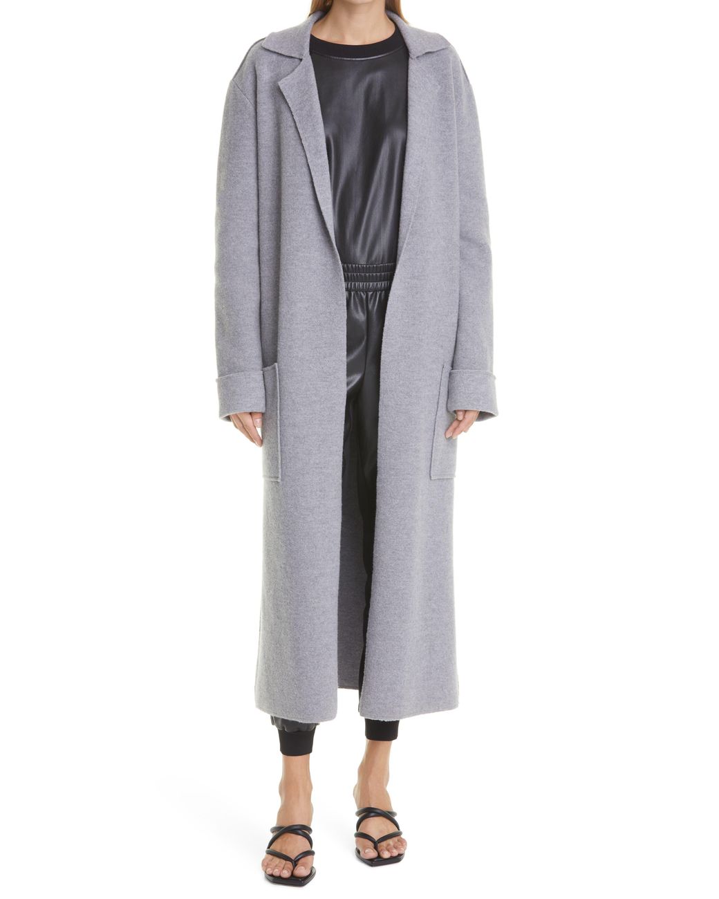 Alice + Olivia Alice + Olivia Eleanor Long Wool Sweater Coat in Gray Lyst
