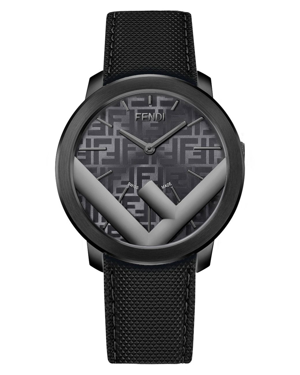 Fendi Leather Run Away Woven Strap Watch in Black/ Grey (Black) - Lyst