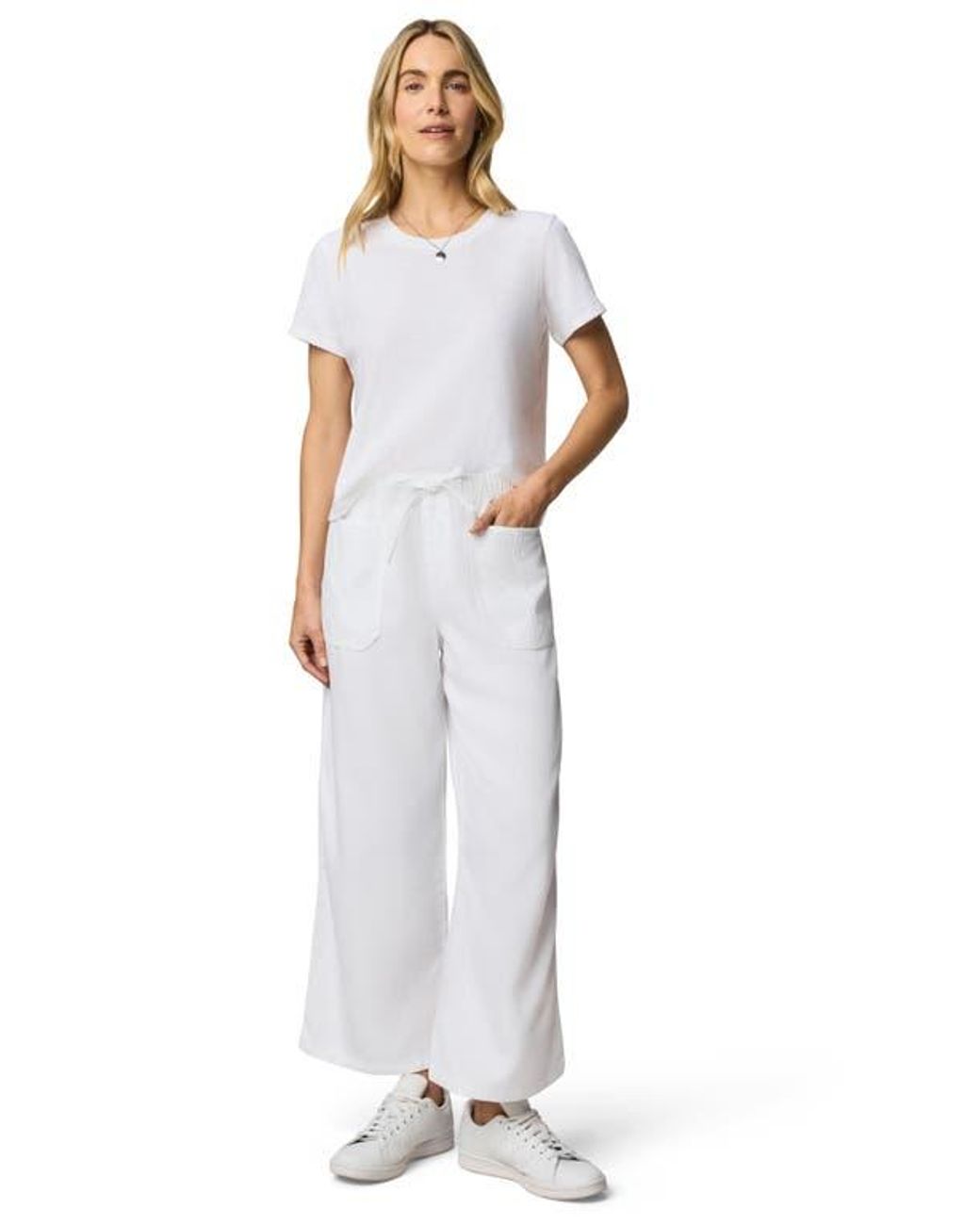 Splendid White Denim Drawstring Pants