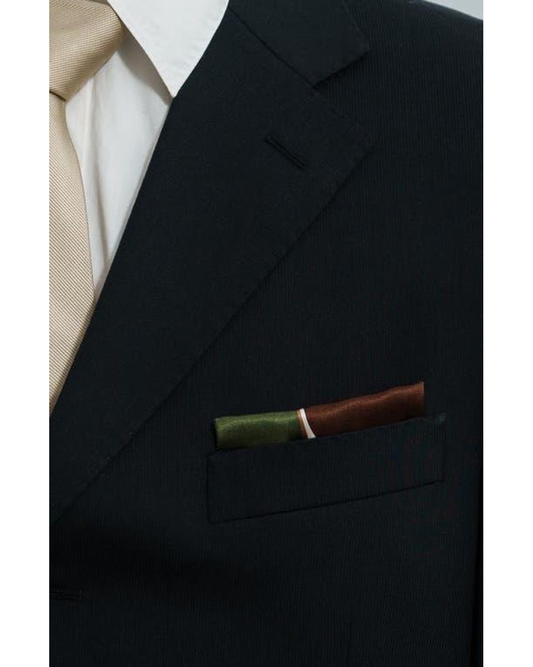 Lost Pattern Black Modular Silk Pocket Square for men