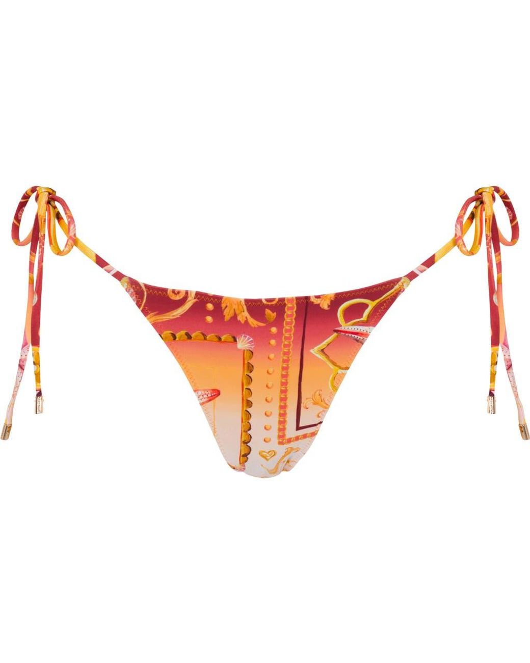 Sunkissed Orange Le Triangle Tie Side Pattern Bikini Bottom