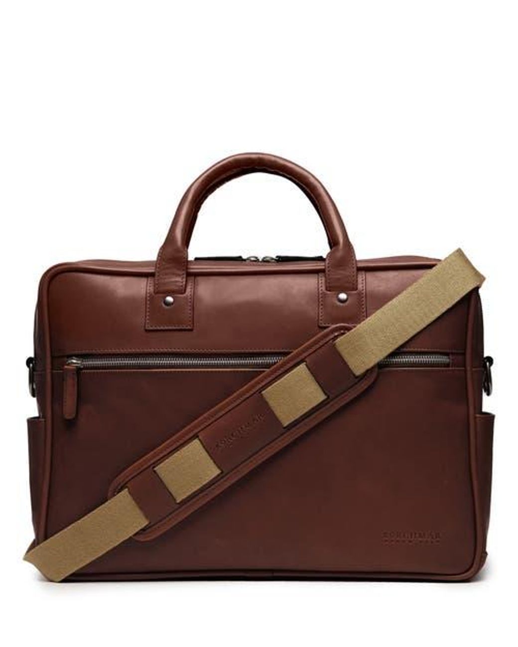 Korchmar Brown Dylan Slim Leather Briefcase