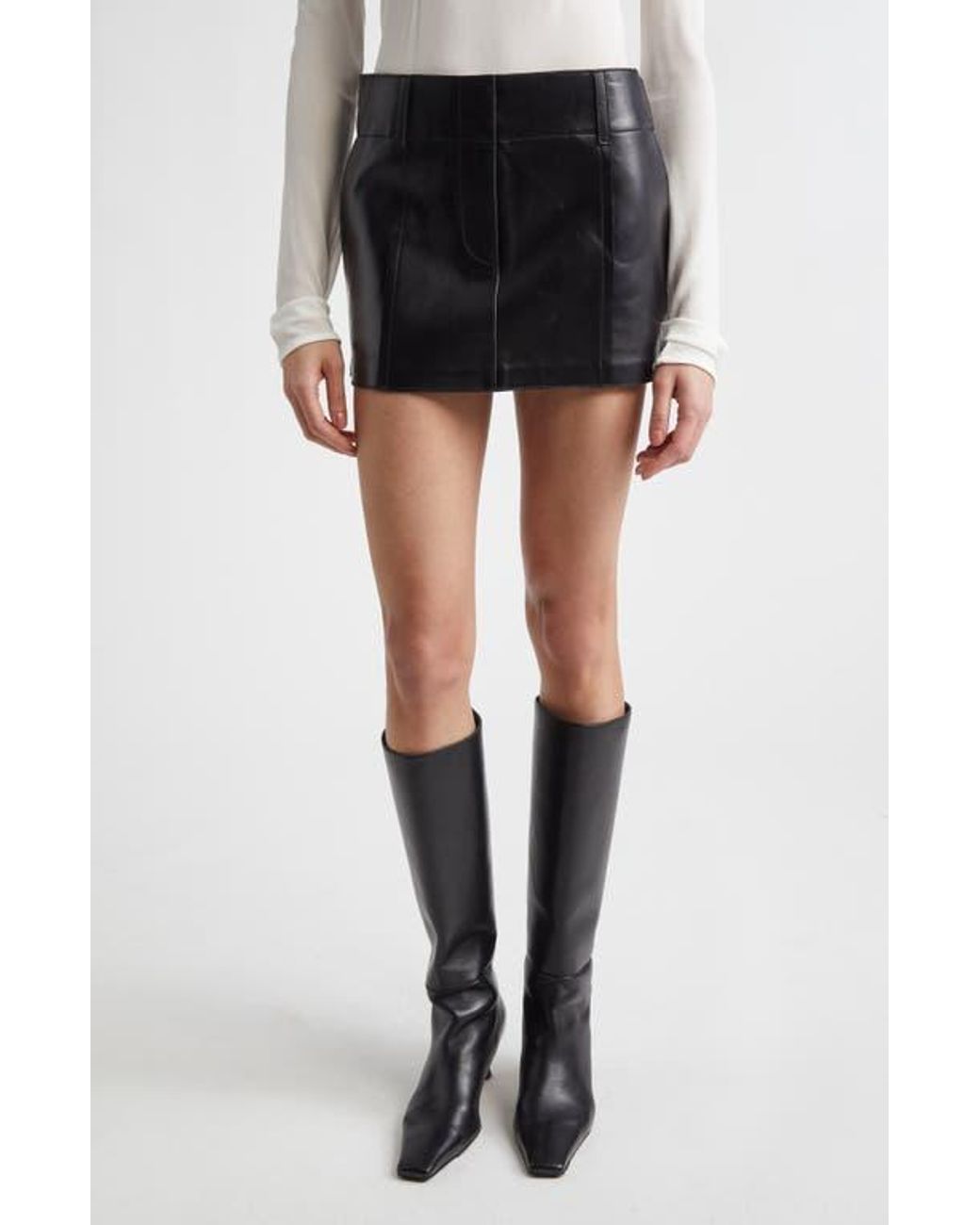 Stand Studio Black Jayda Leather Miniskirt