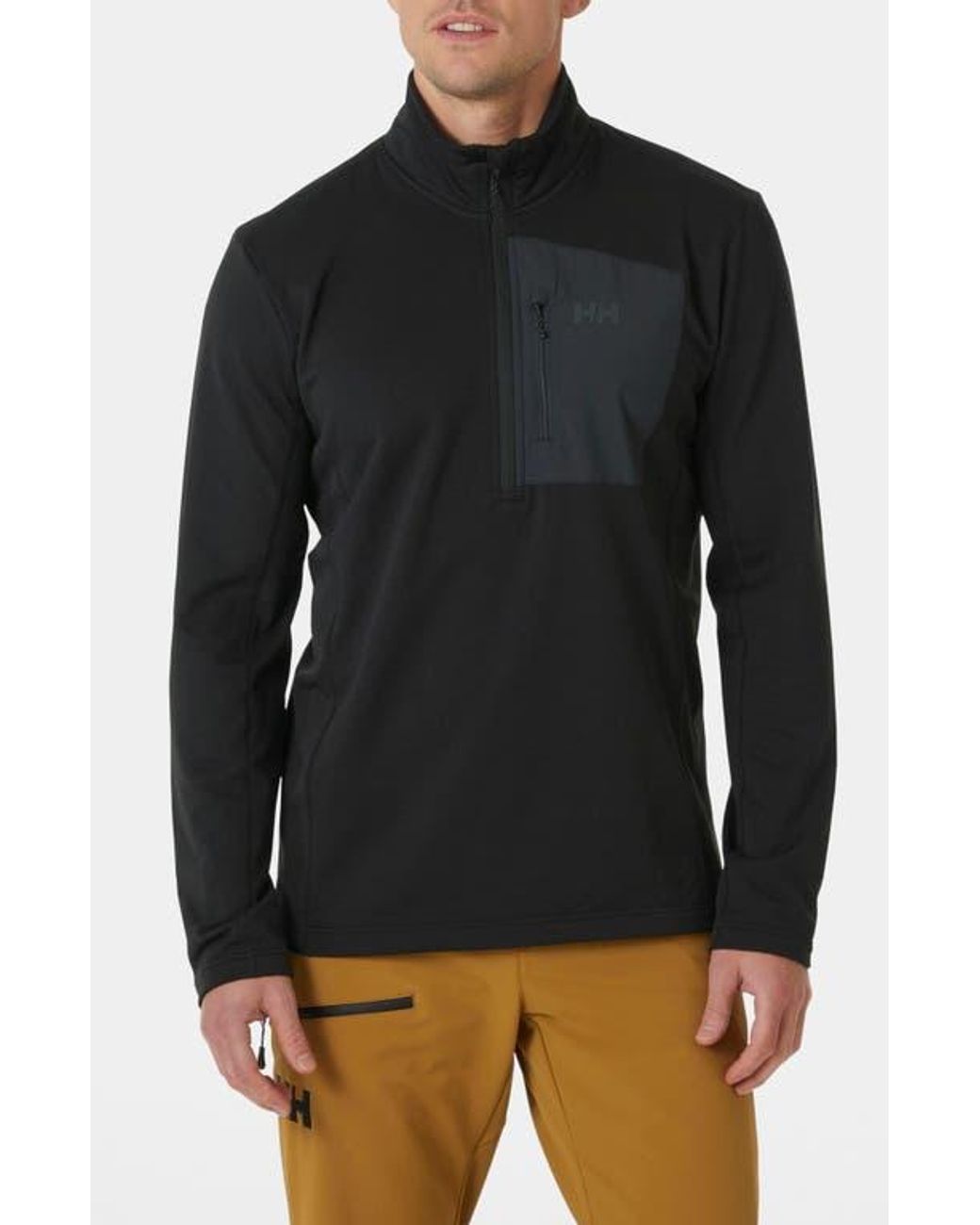 Helly Hansen Black Versatile Half Zip Midlayer Fleece Pullover for men