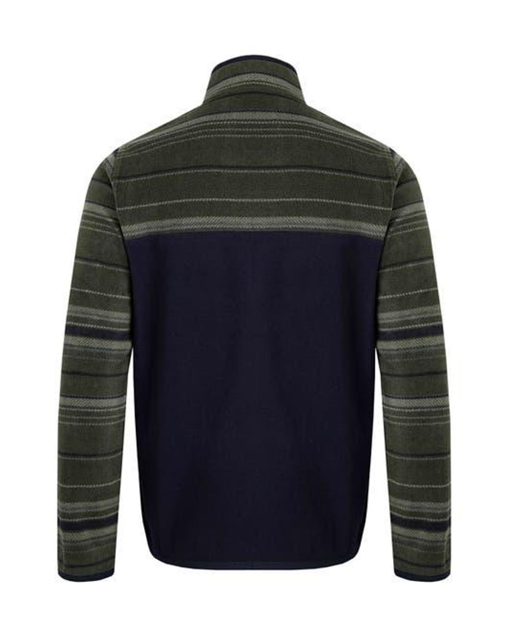 Weird Fish Black Gilbert 1/4 Zip Striped Microfleece for men