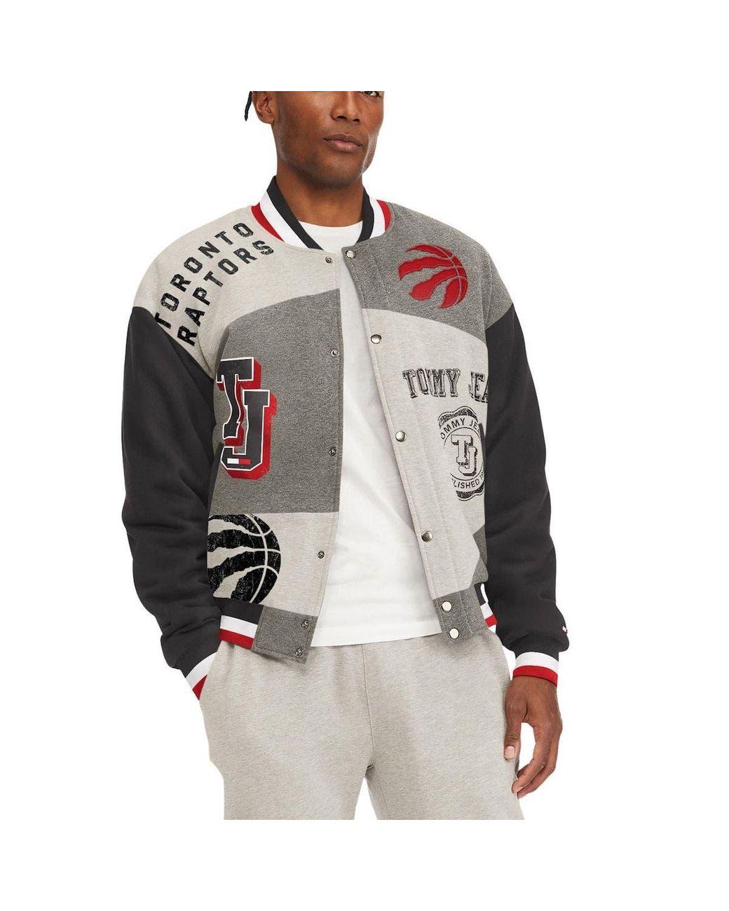Tommy Hilfiger Toronto Raptors James Fleece Fullsnap Varsity Jacket At