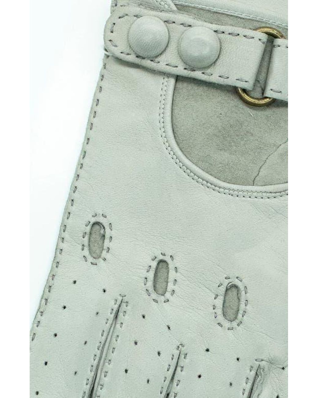 Portolano Green Leather Driving Gloves for men