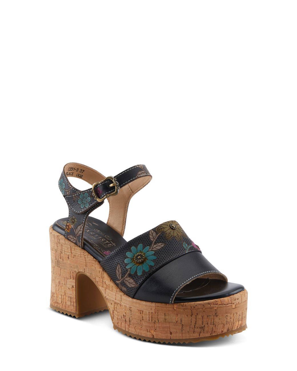 Spring Step Black Halena Platform Sandal