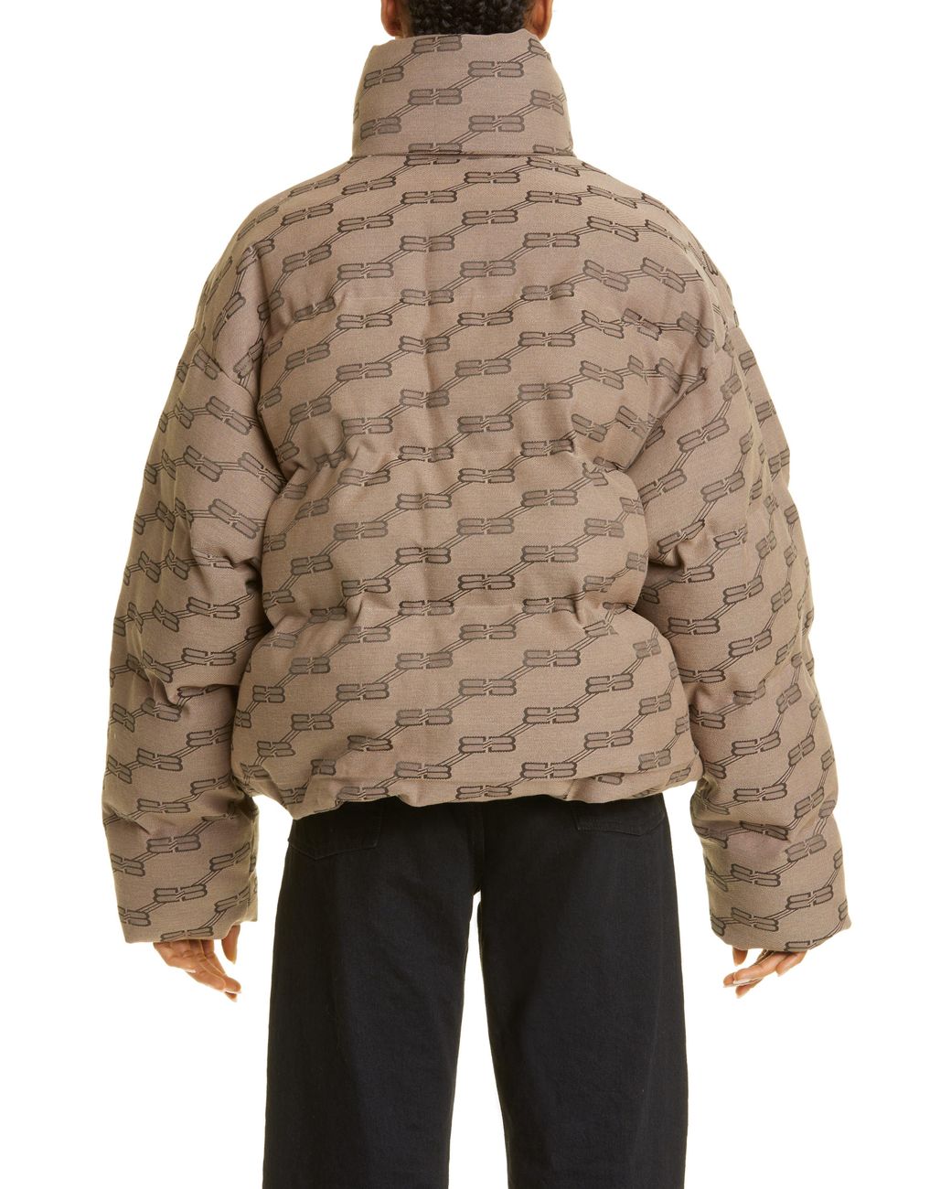 Balenciaga Bb Monogram Puffer Jacket - Brown