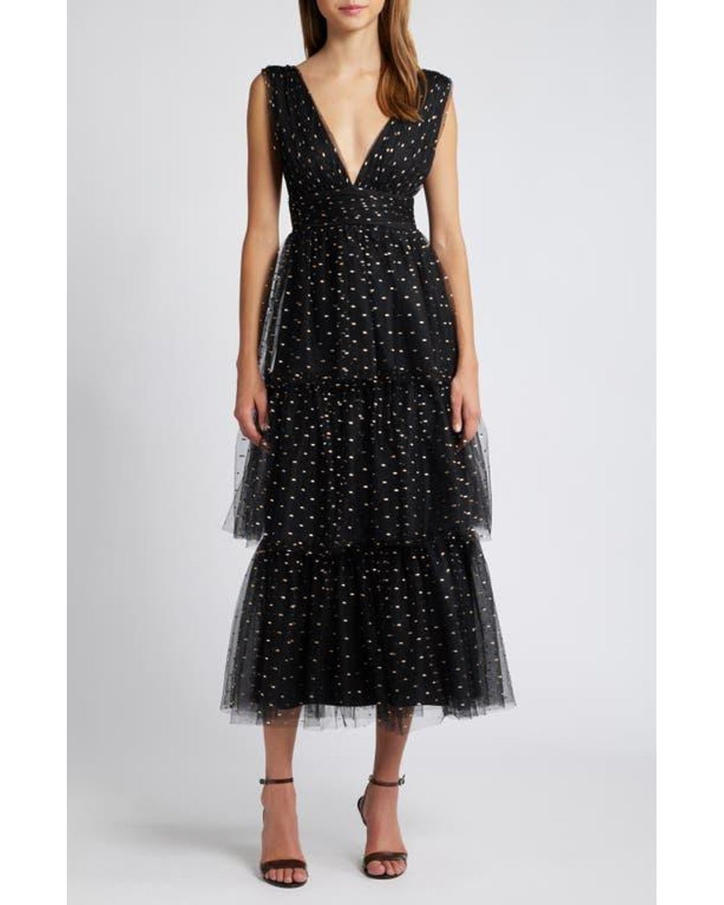 knee length dresses for ladies ANOTHER PLANET METALLIC MIDI DRESS – AKIRA main image 1