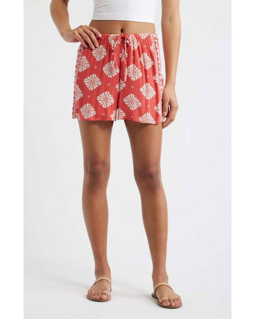 Rip Curl Red Ventura Drawstring Shorts
