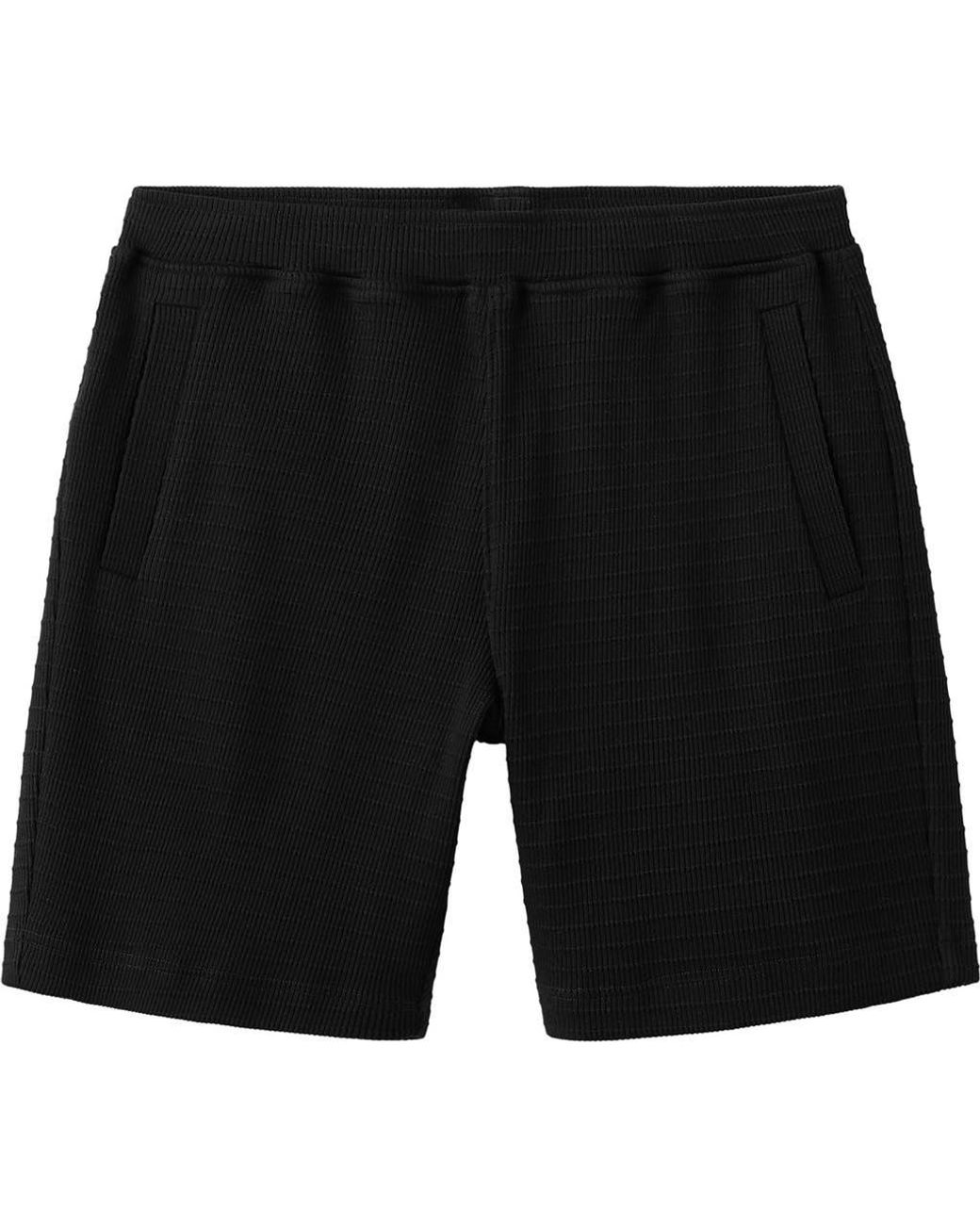Mango Black Rib Knit Shorts for men