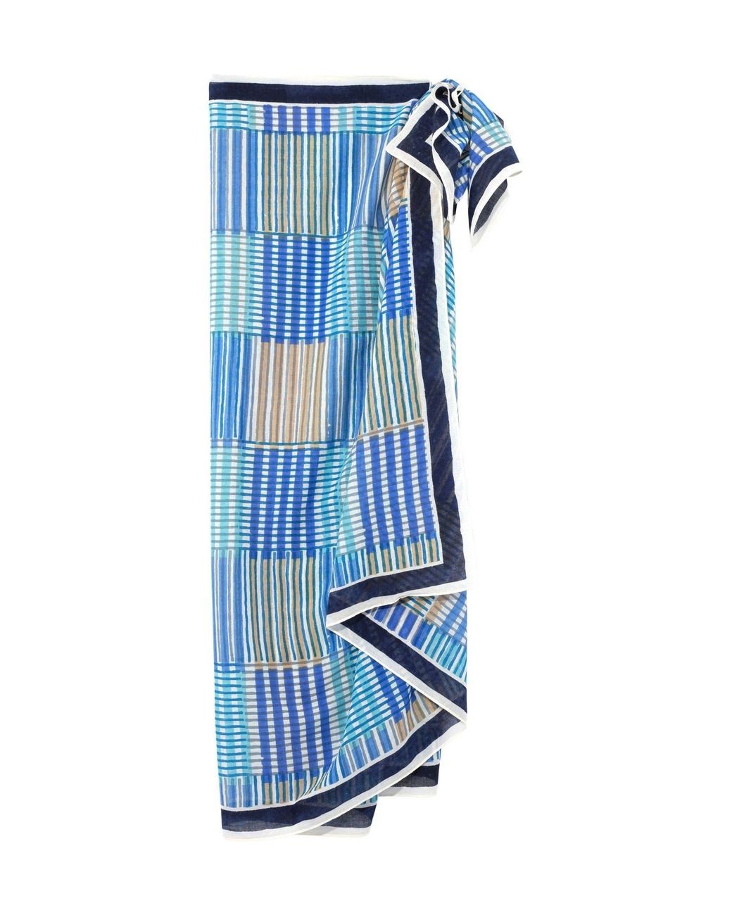 Echo Blue Stripe Illusion Sarong And Bag