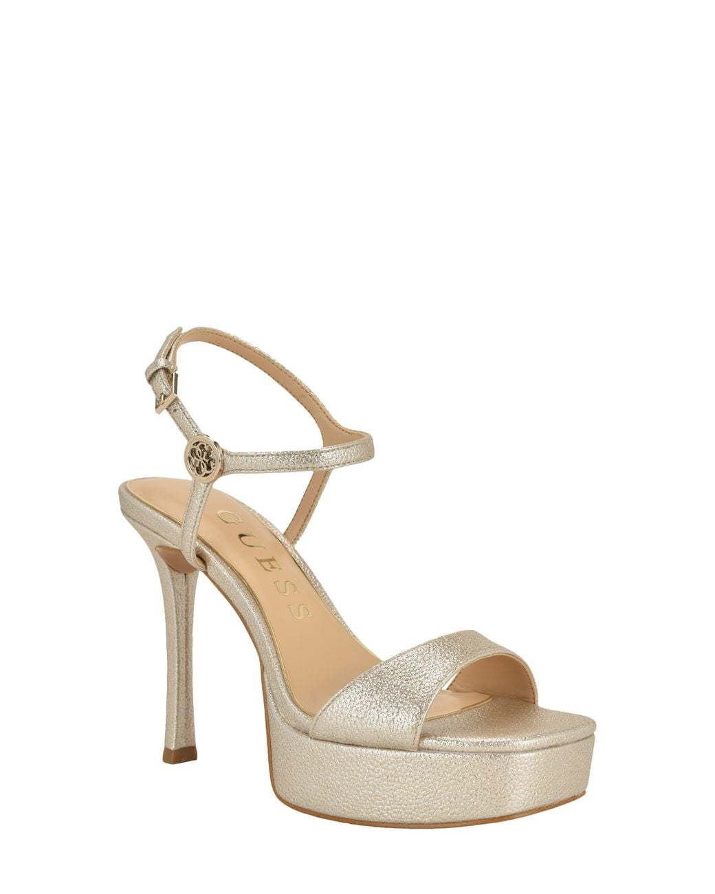 Guess Metallic Hendora Ankle Strap Platform Sandal
