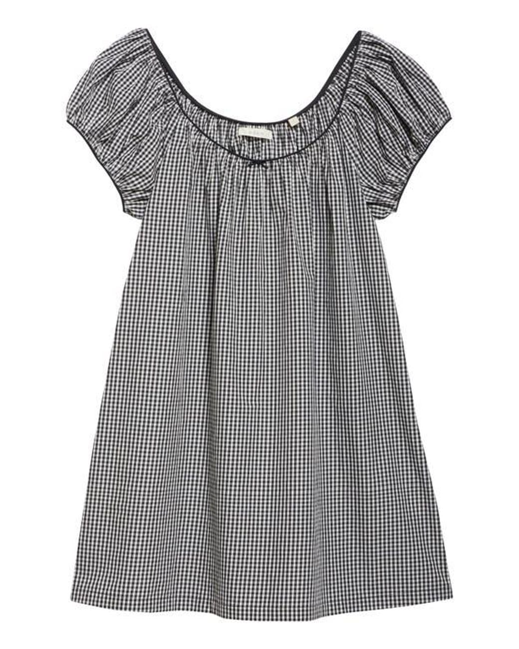 Doen Julia Gingham Cotton Shirt Dress in Gray | Lyst