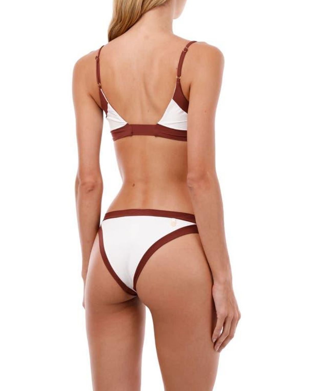 MALAI White Barn Side Cutout Bikini Bottoms