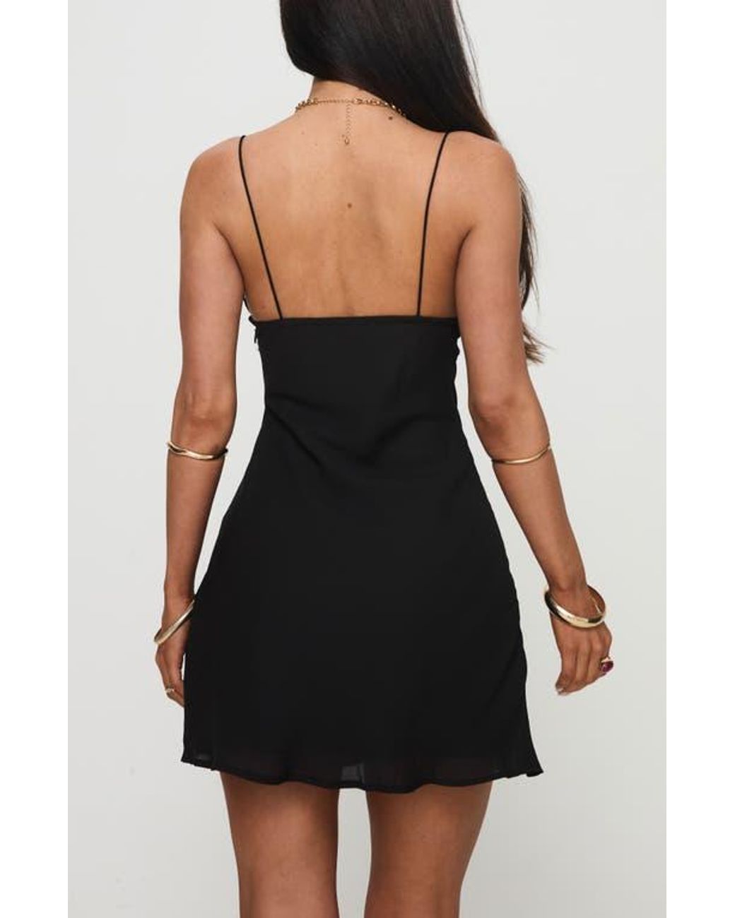 knee length dresses for ladies Portillo Linen Blend Mini Dress Black / White