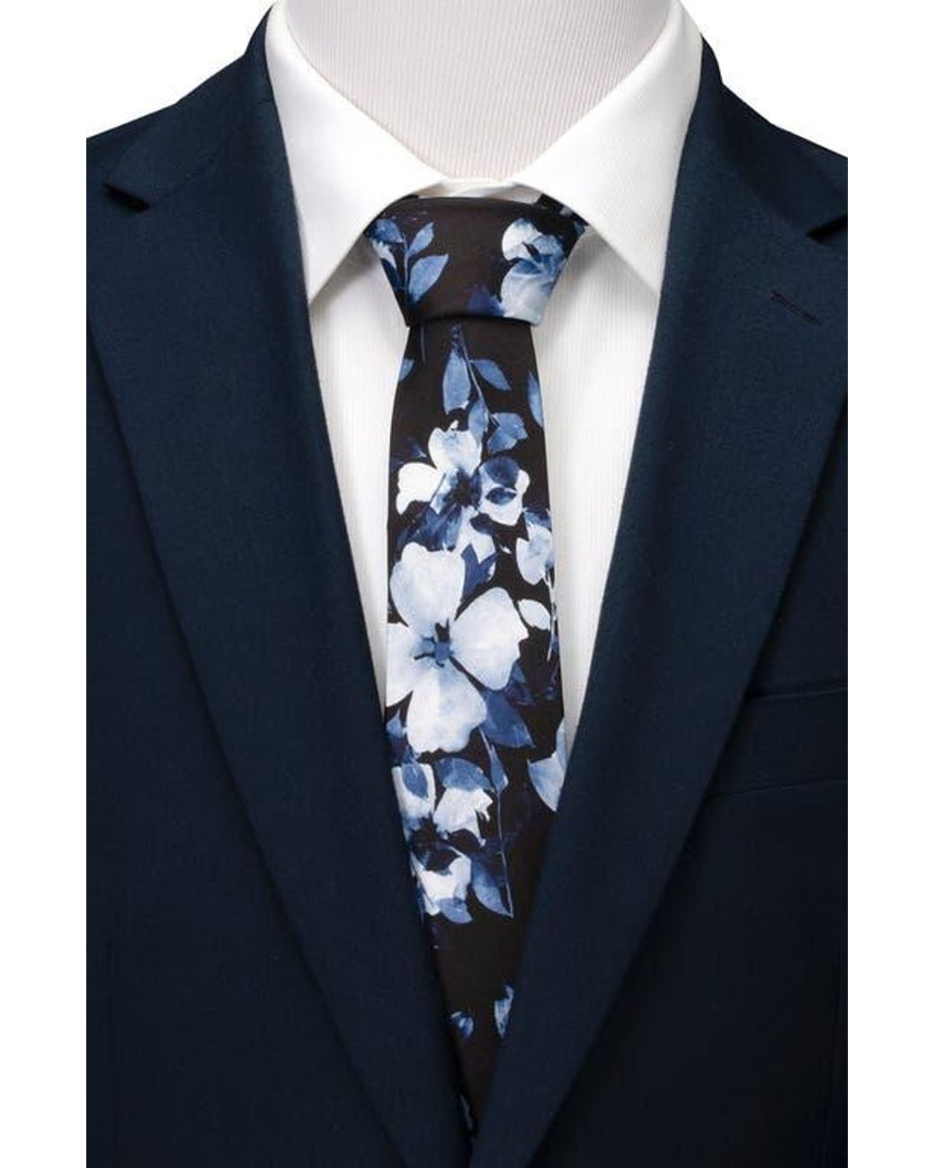 Cufflinks Inc. Blue Painted Floral Silk Tie for men