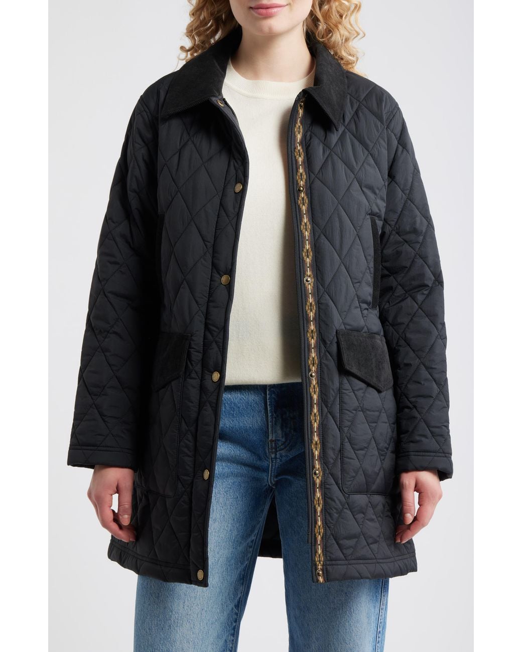 Pendleton Black Sun River Quilted Field Coat