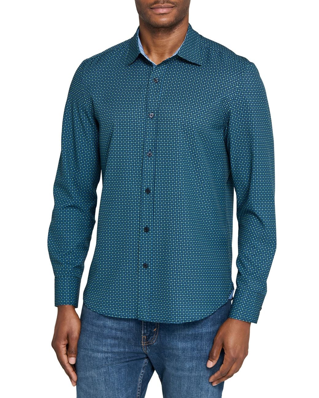Con.struct Blue Dash Duo Woven Long Sleeve Basic for men