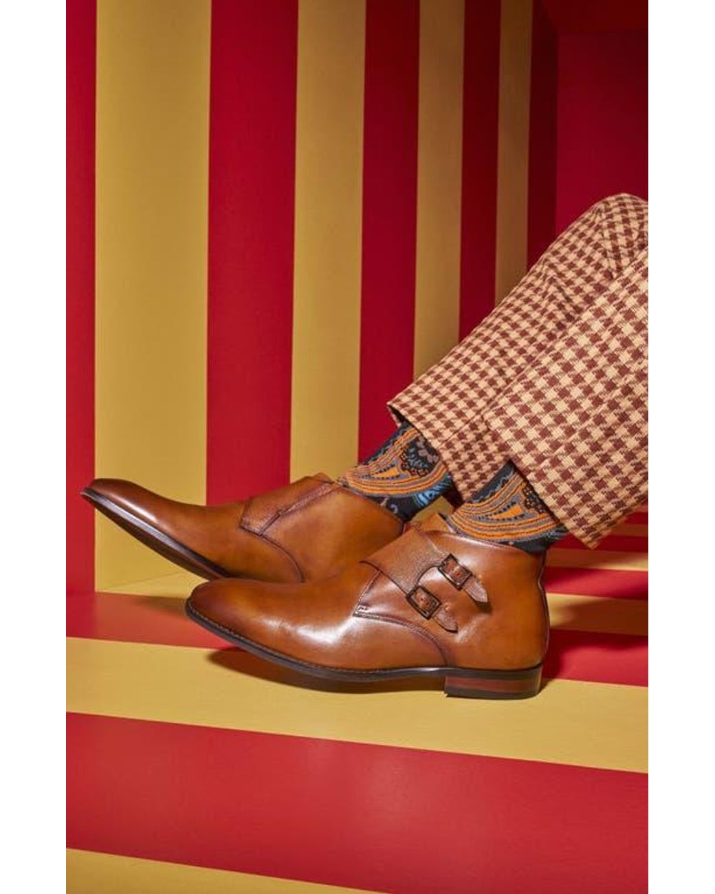 Stacy Adams Brown Kaius Double Monk Strap Boot for men
