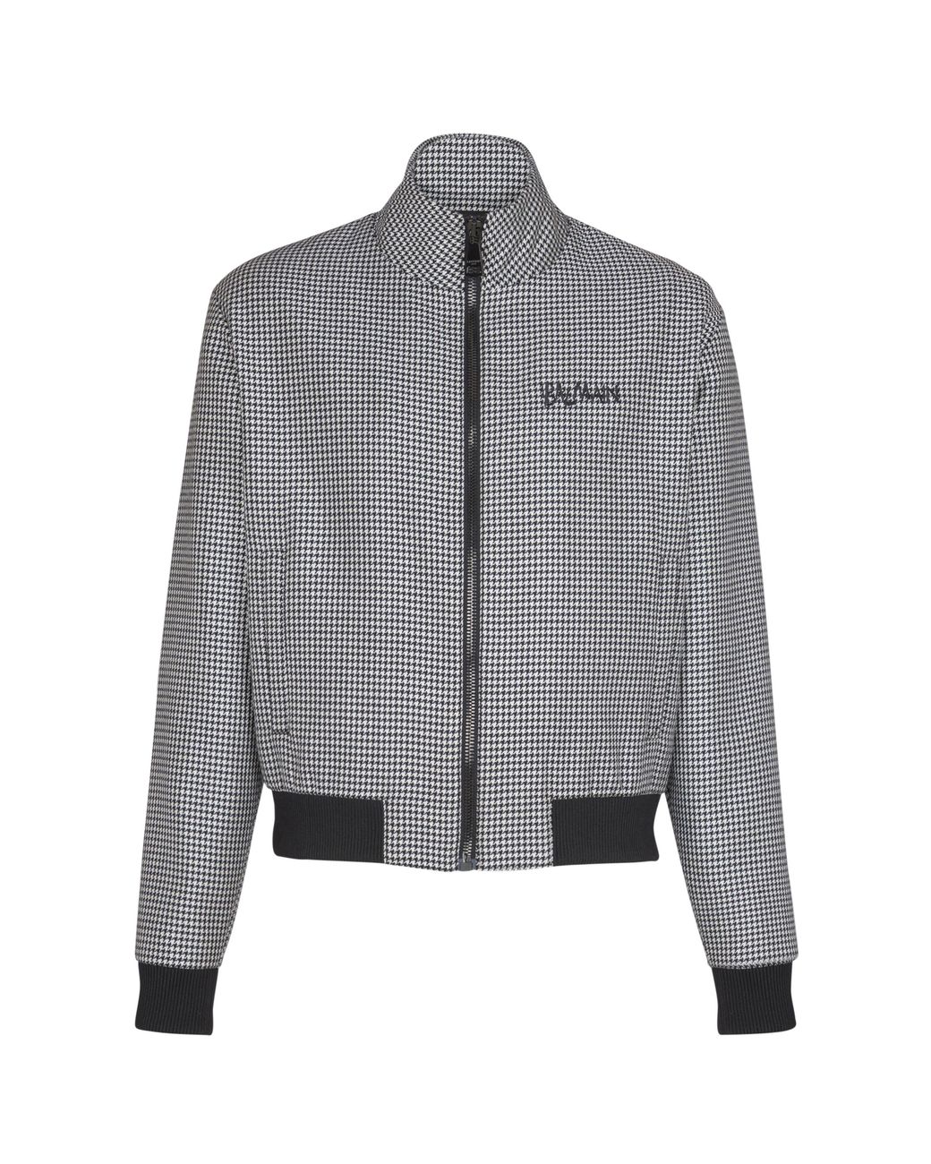 Balmain Gray Houndstooth Wool Jacket for men