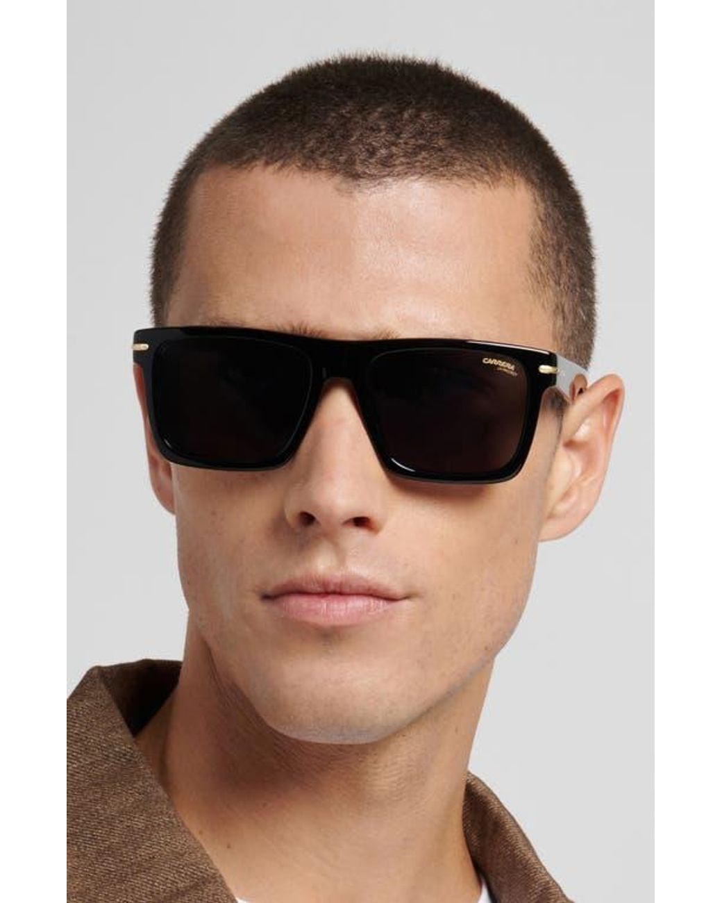 Carrera Black 55Mm Gradient Rectangular Flat Top Sunglasses for men