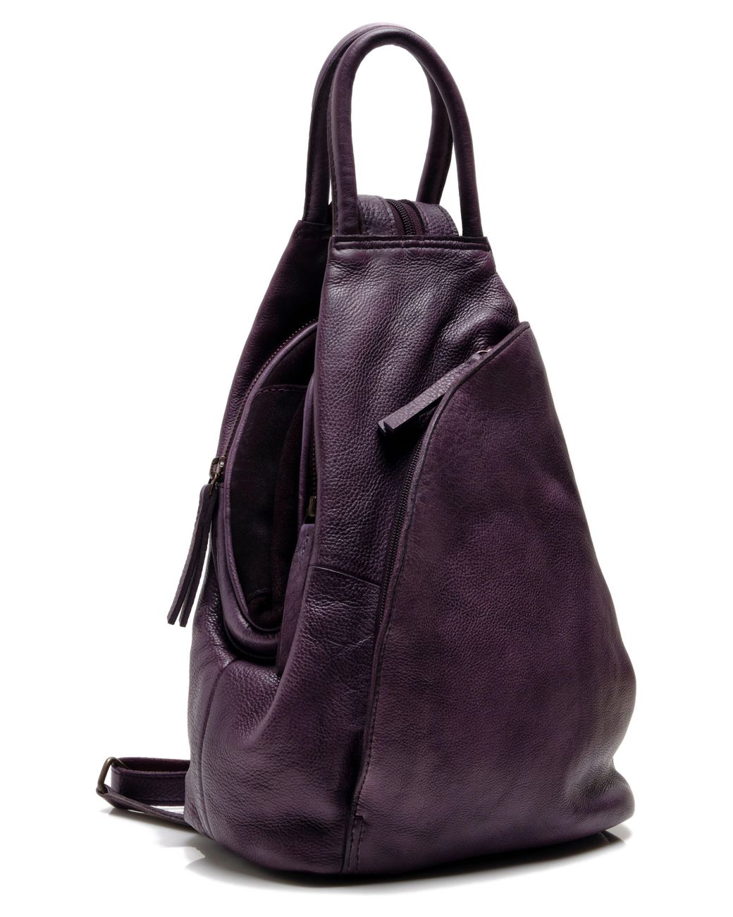 Purple leather clearance backpack purse