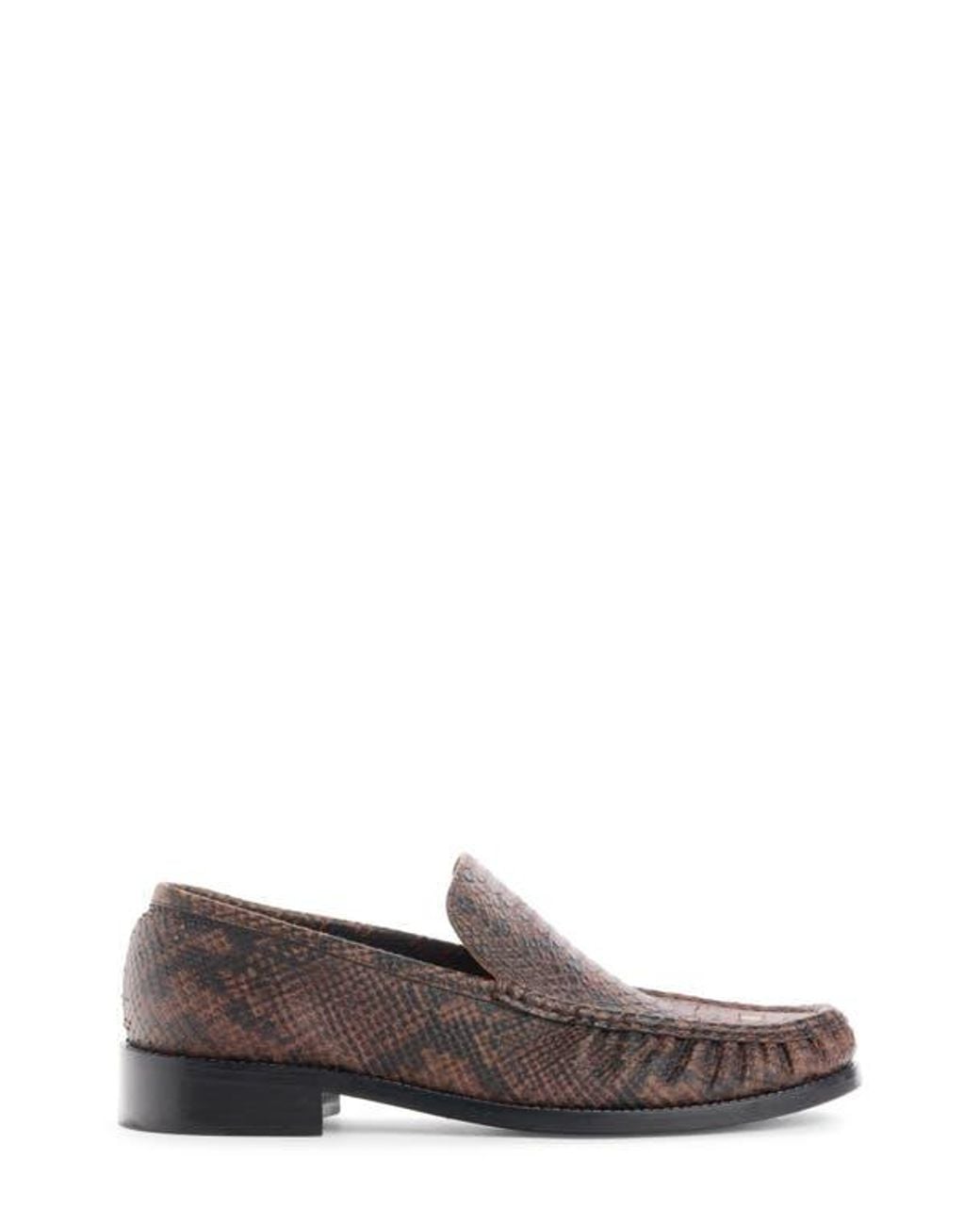 Acne Brown Python Print Loafer for men