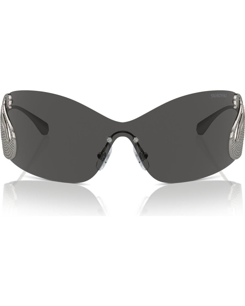 Swarovski Gray 34Mm Irregular Sunglasses for men
