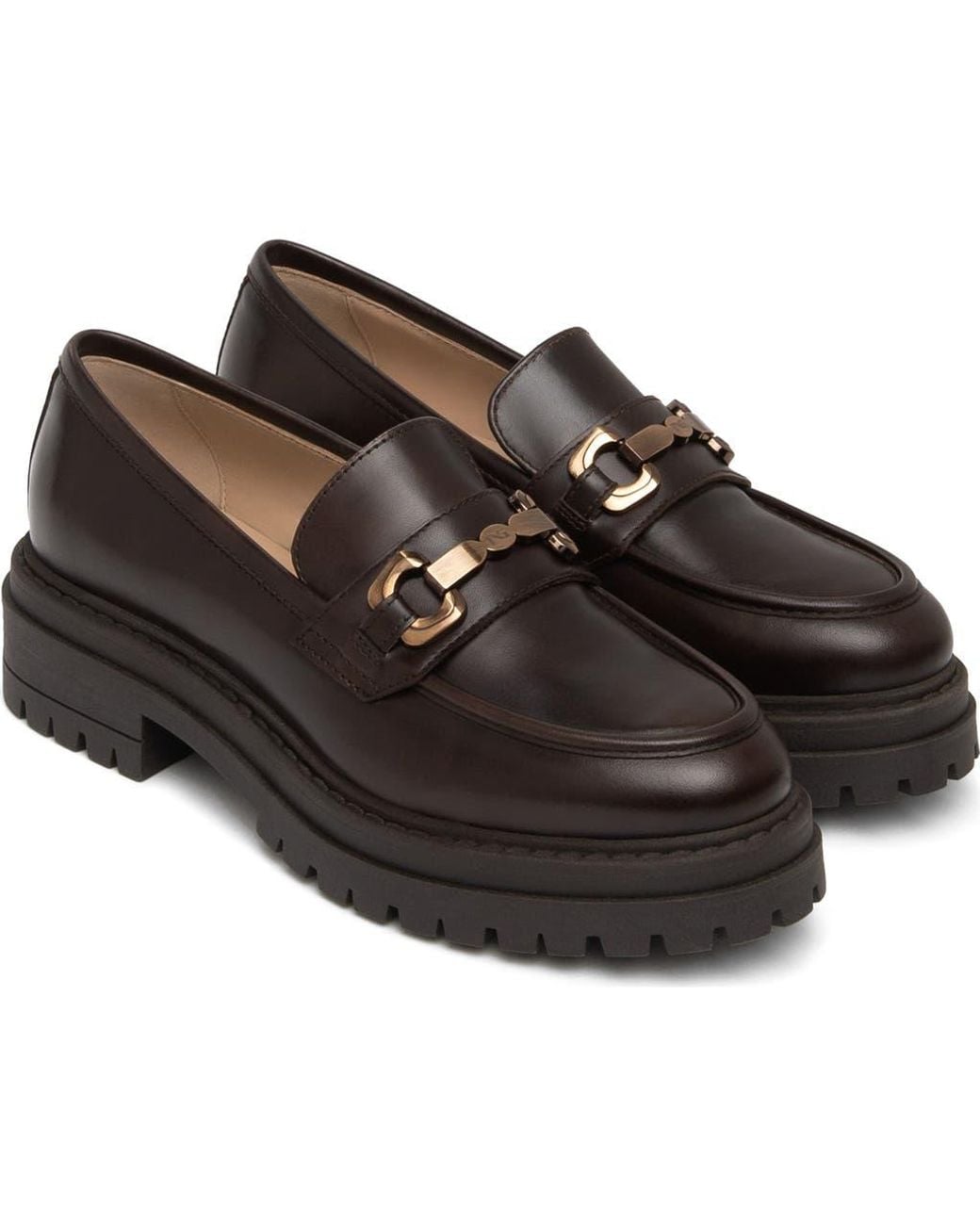 Nero Giardini Black Bit Platform Lug Sole Loafer