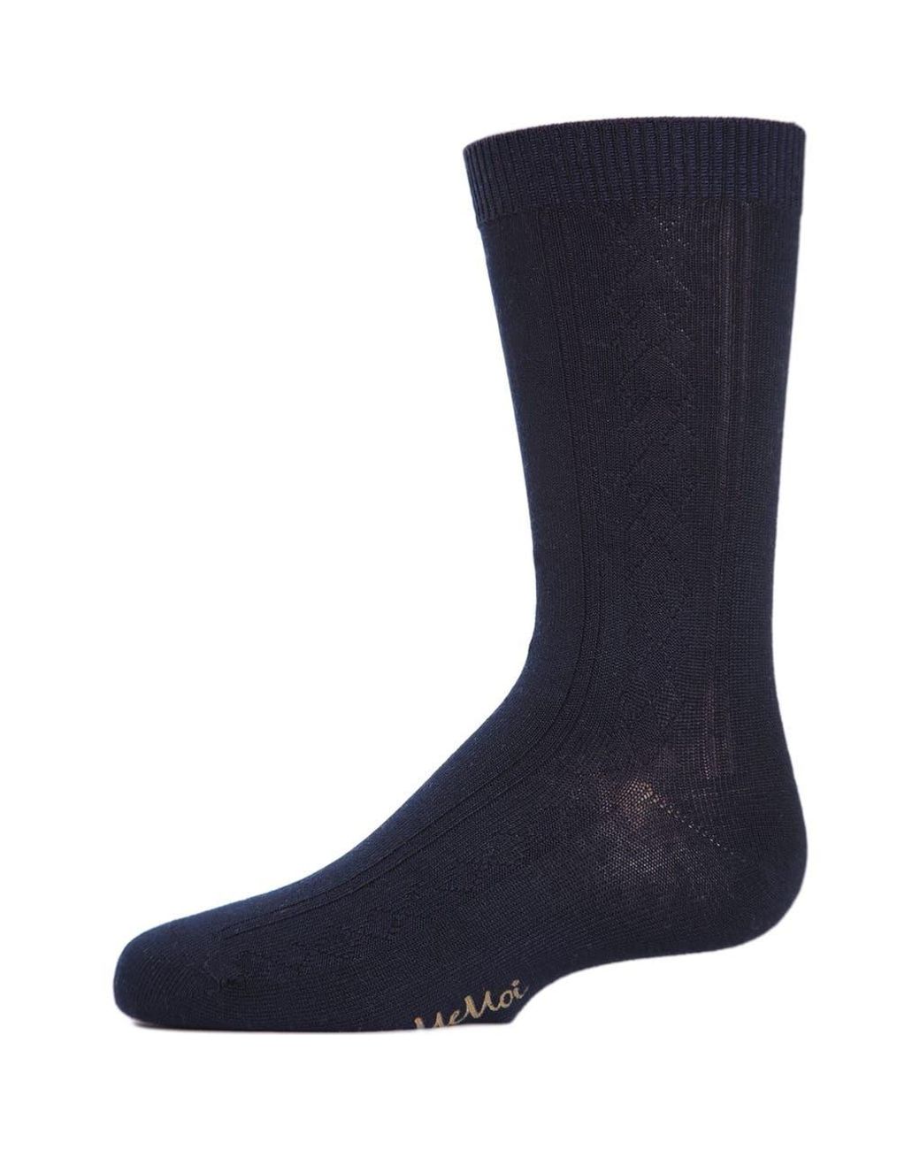 Memoi Blue Argyle All Over Crew Socks for men