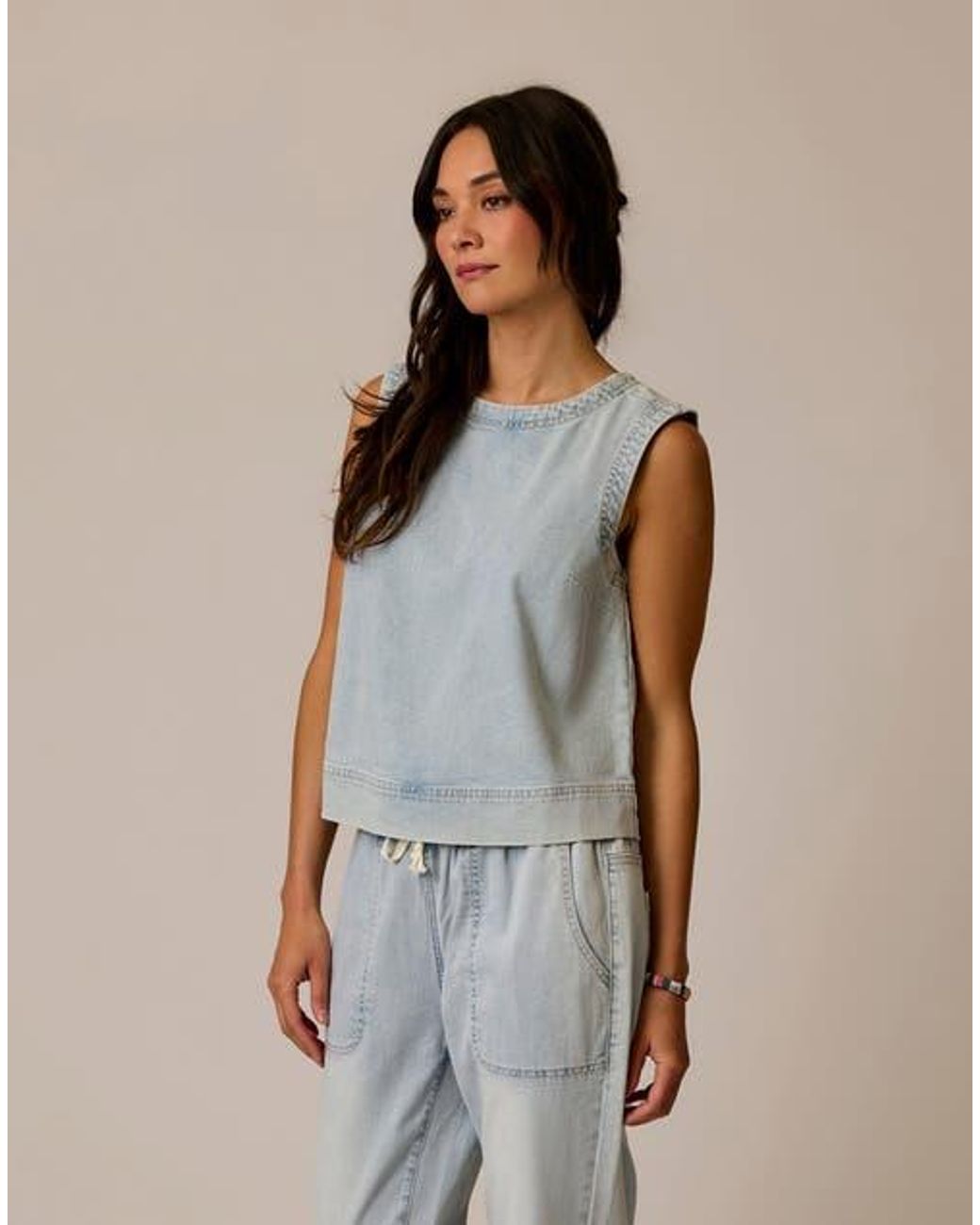 Carve Designs Susie Denim Tank, Magnolia | Lyst