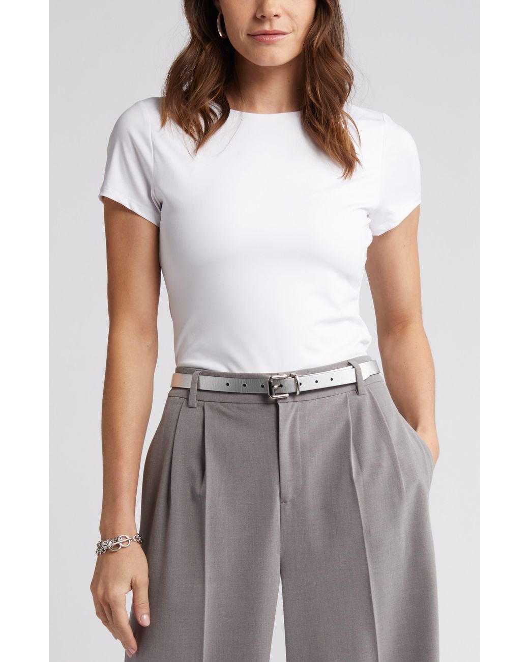 Halogen® White Essential Compression T-Shirt