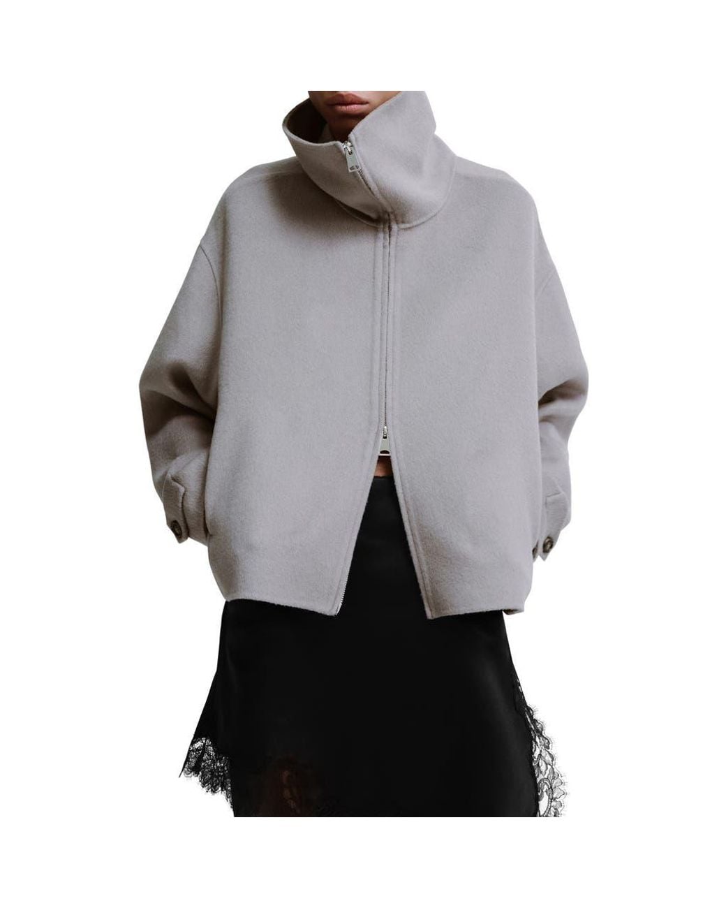 Mango Gray Wool Blend Jacket