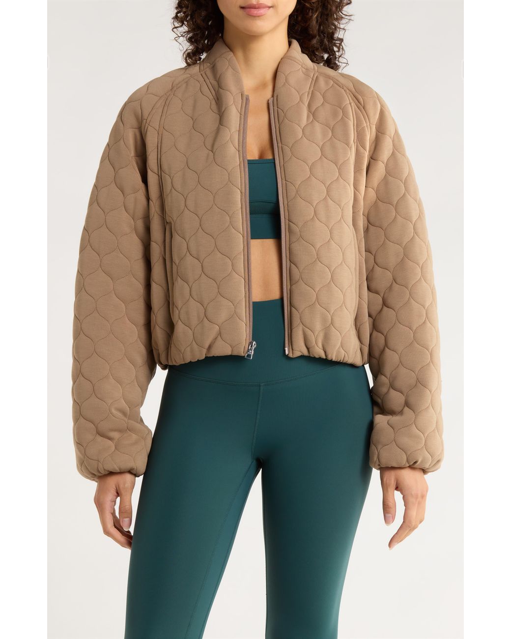 Mpg Green Dreamweave Quilted Zip-Up Jacket