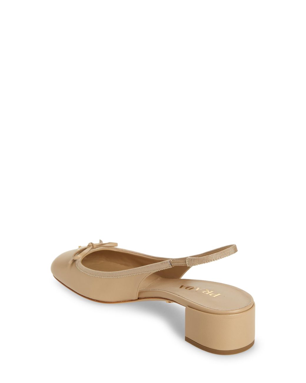 Prada logo bow store slingback pump