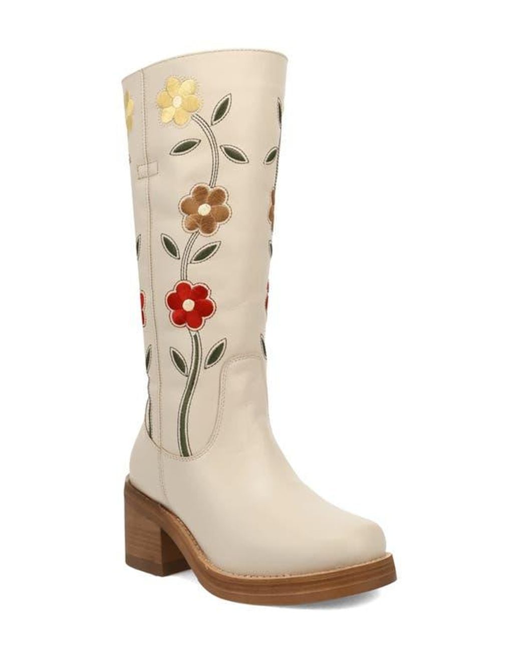 Dingo White Bloom Embroidered Boot