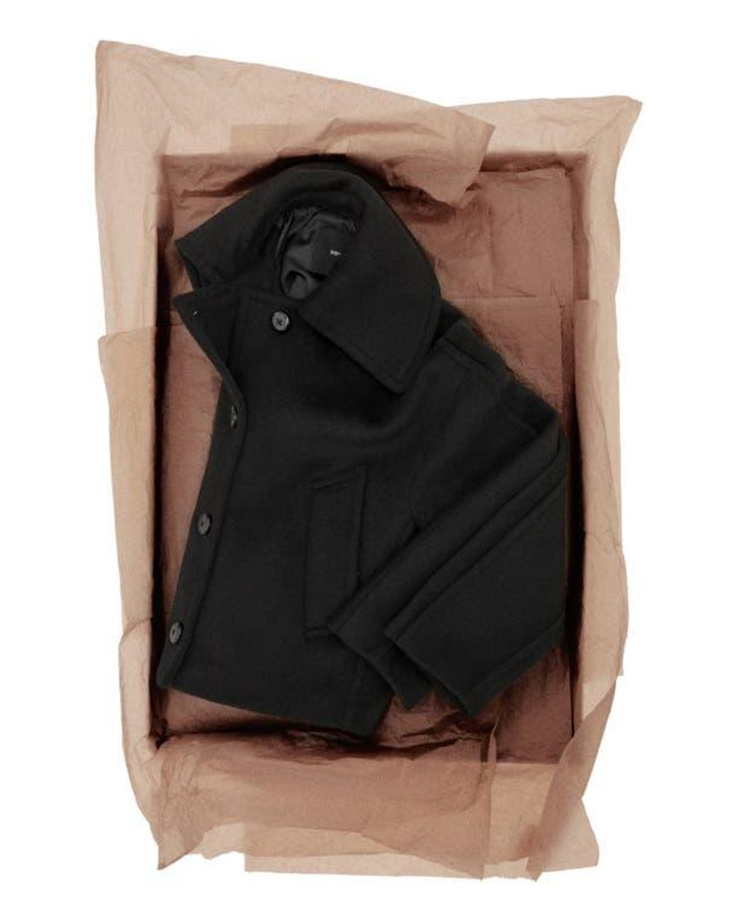 Mango Black Wool Blend Crop Jacket