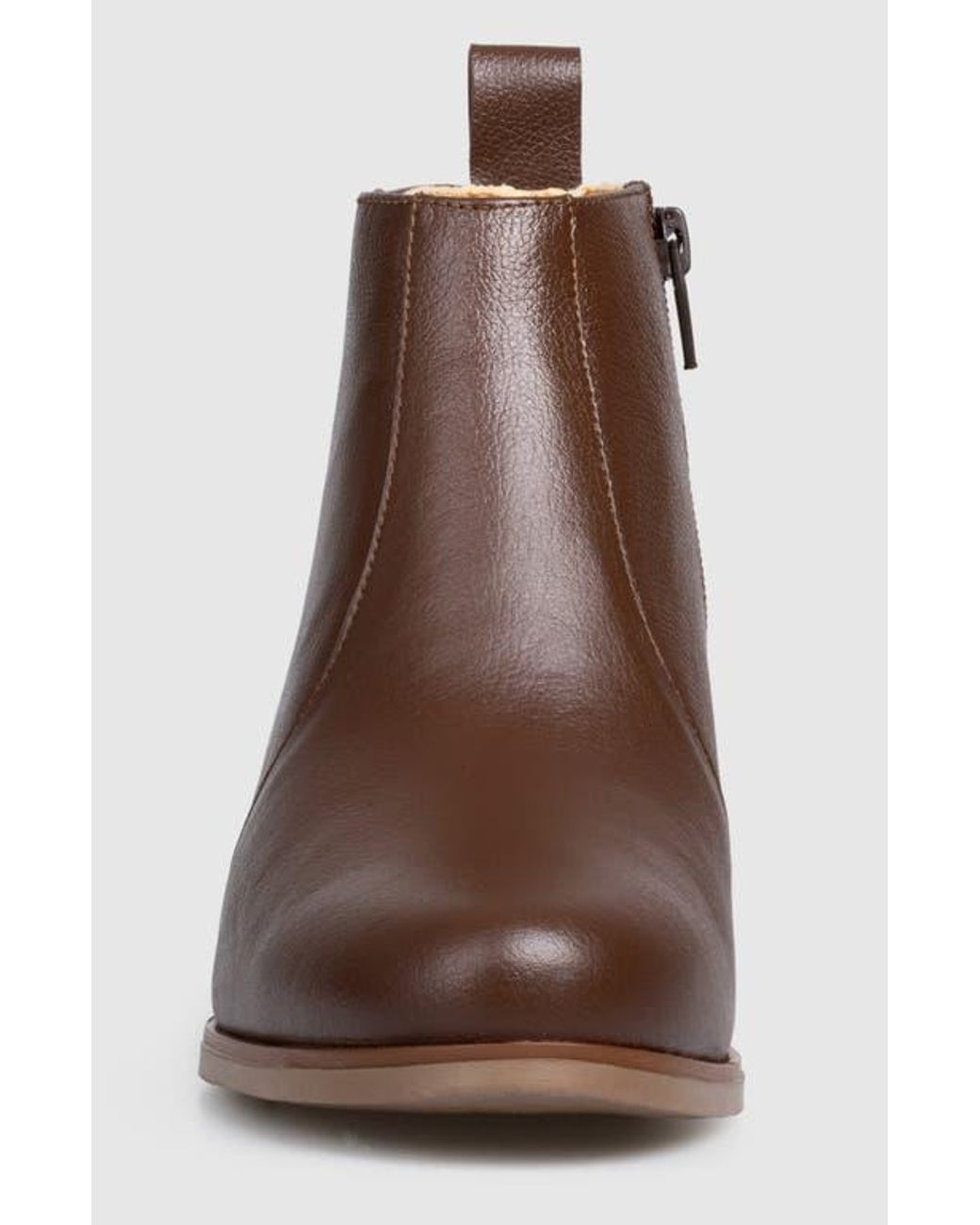 Manuela Brown Mia Block Heel Side Up Bootie