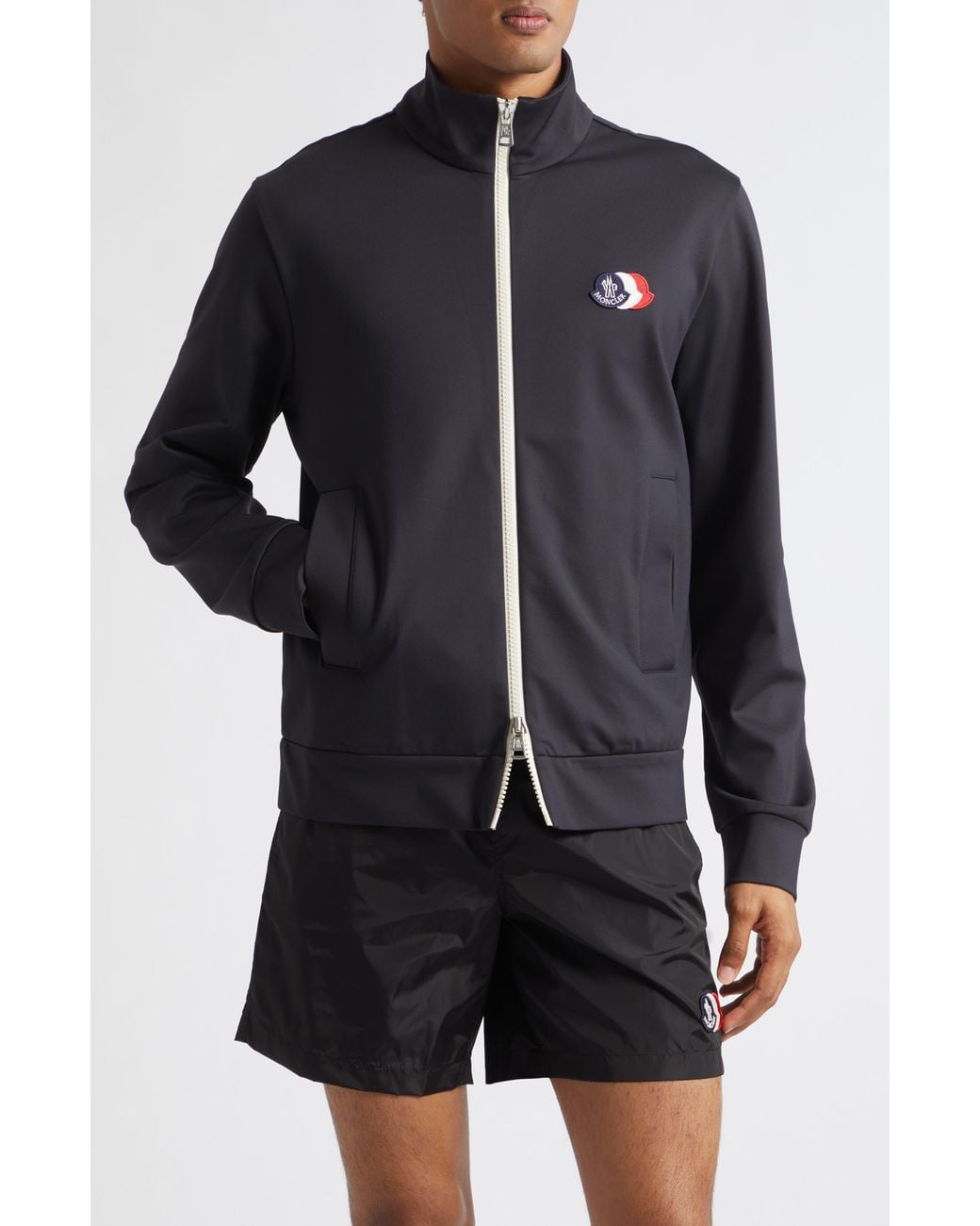 Moncler Black Nylon Blend Track Jacket for men