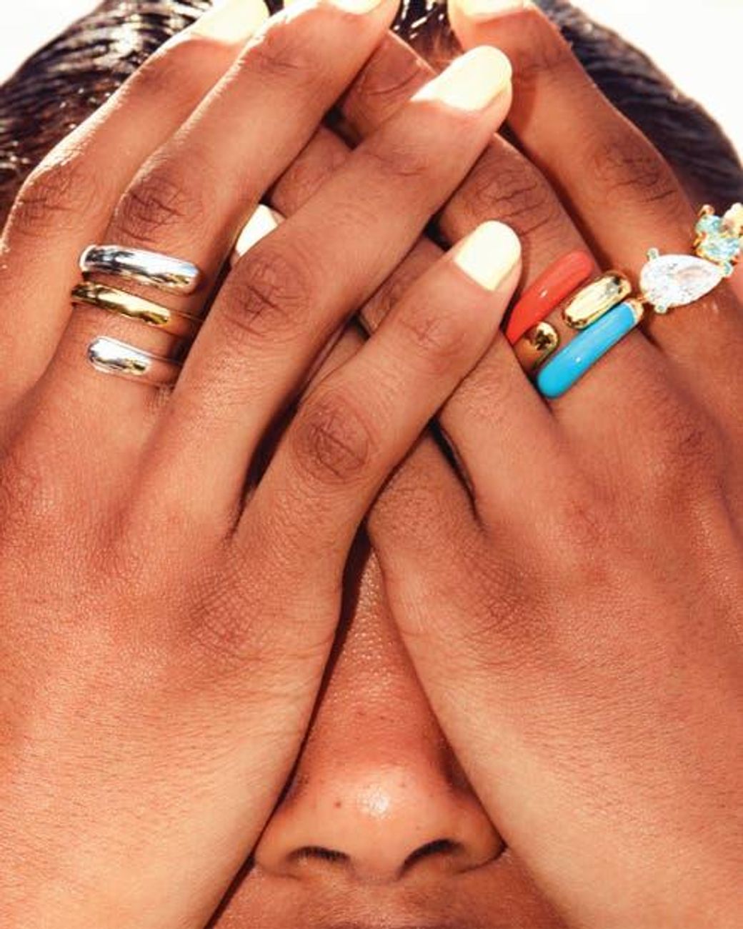 Emma Pills Blue Double Strobe Ring