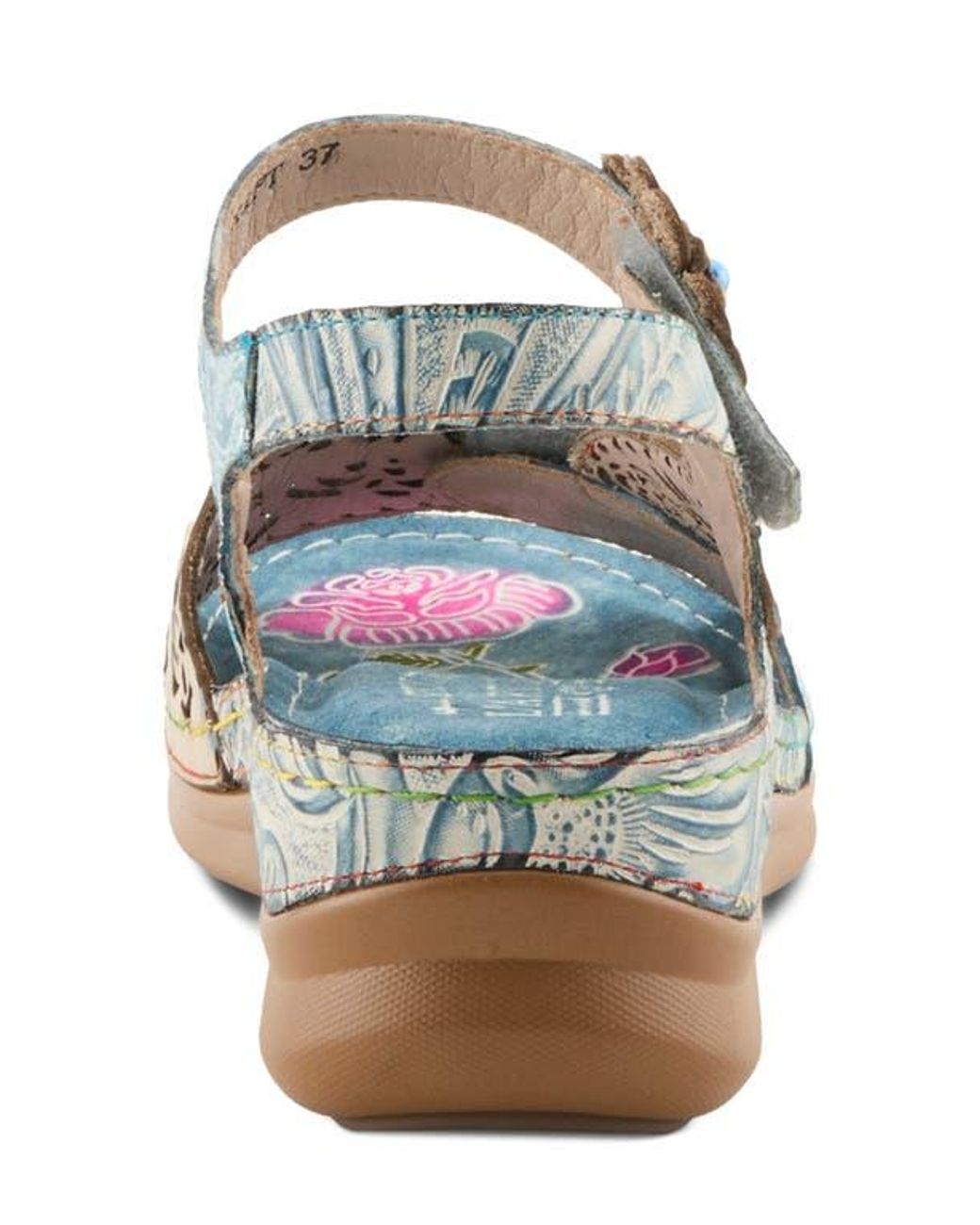 Spring Step Multicolor Script Sandal