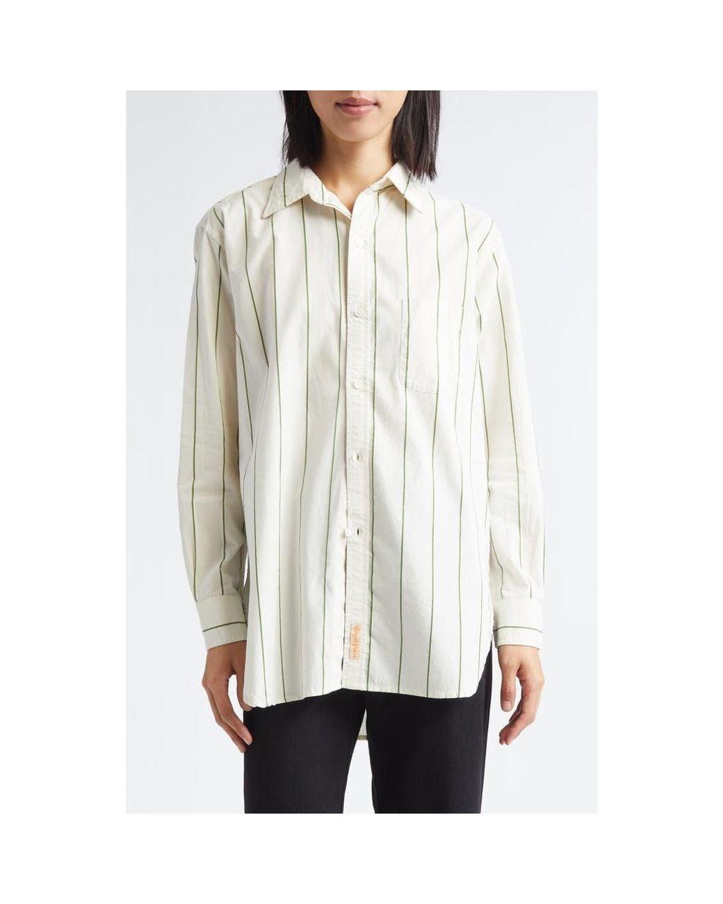Bode Murray Stripe Cotton Button-Up Shirt in Natural | Lyst