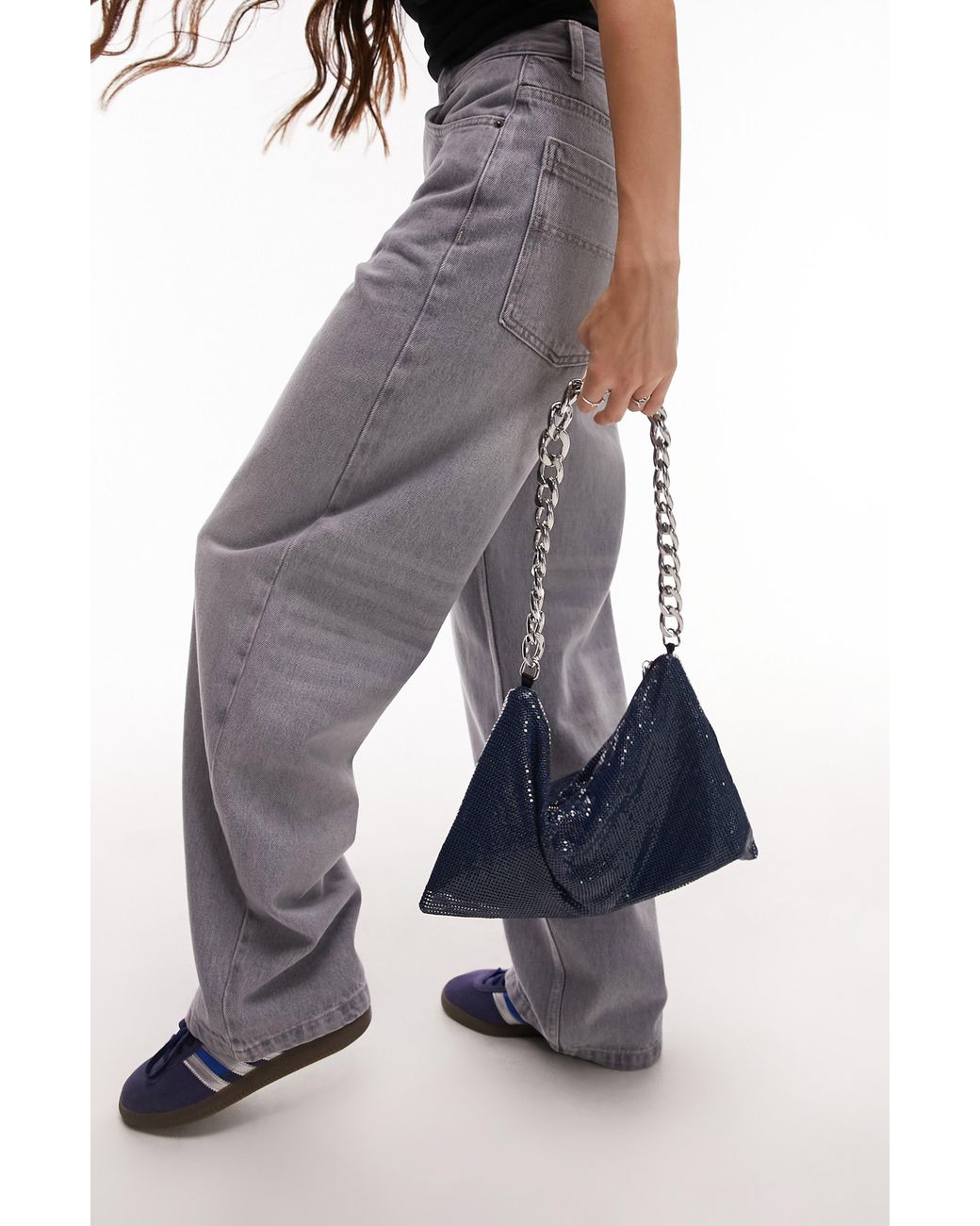 TOPSHOP Slouchy Mesh Shoulder Bag in Blue Lyst