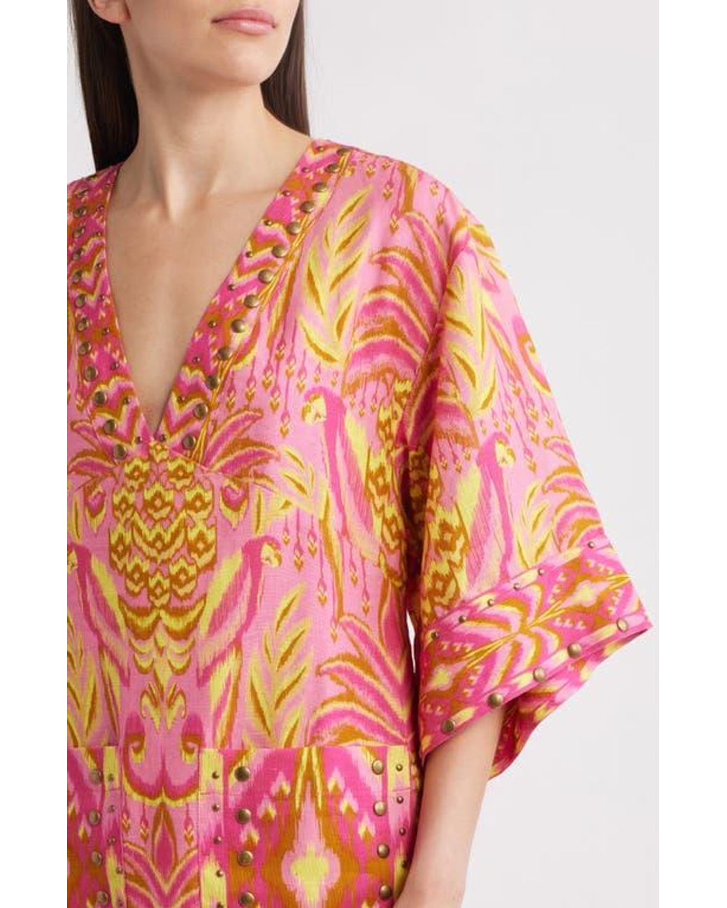 open lace back dress Pineapple Jewelry Multicolor Midi Dress