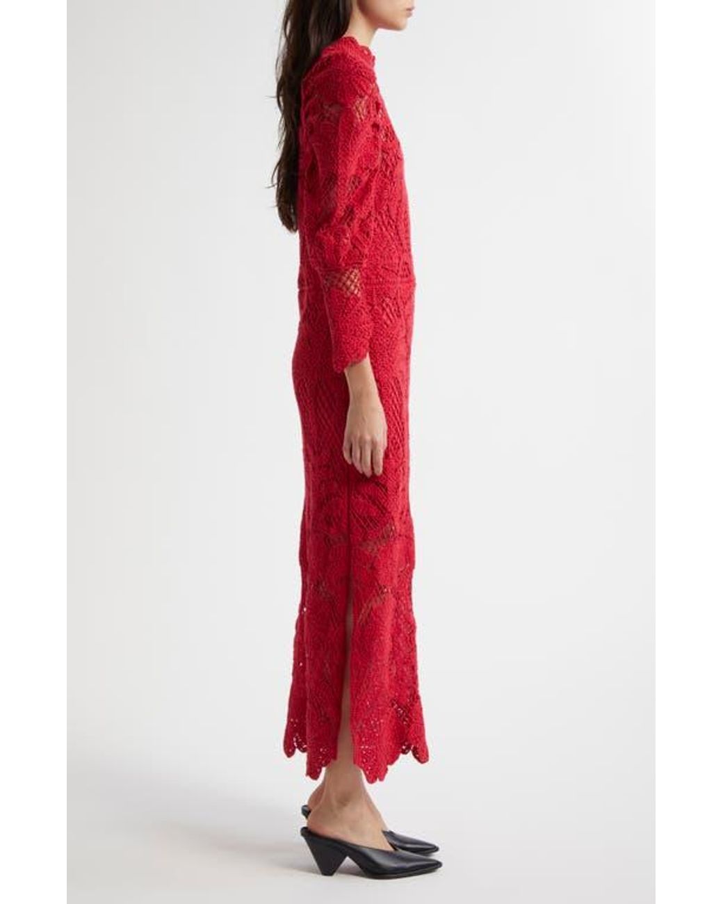 farm rio long-sleeve floral lace midi dress Black Bold Flowers Long Sleeve Midi Dress main image 0